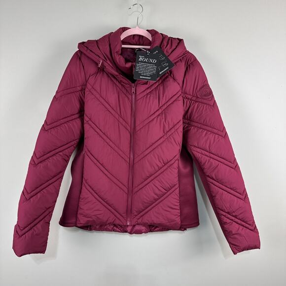 Bernardo Super Swift Puffer Jacket Womens Size XL Hooded Outdoors Ecoplume Red - Picture 1 of 16